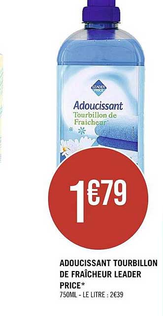 adoucissant tourbillon de fraîcheur leader price