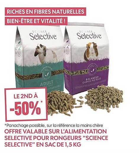 alimentation sélective pour rongeurs "science sélective" en sac de 1,5 kg