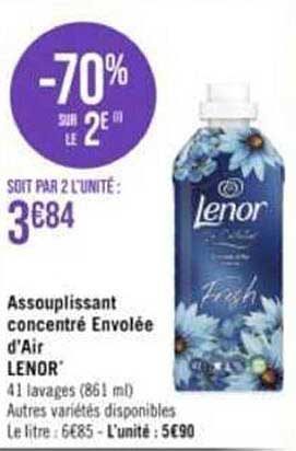 assouplissant concentré envolée d'air lenor