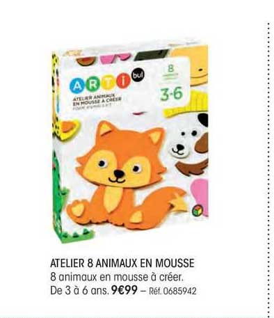 atelier 8 animaux en mousse arti bul