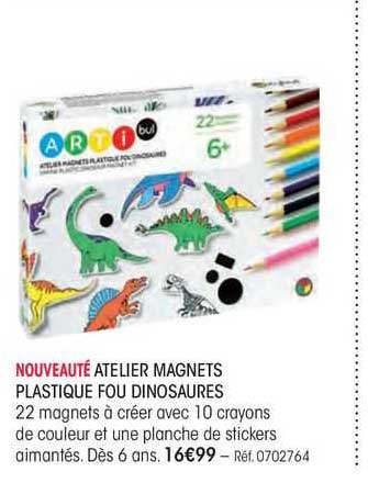 atelier magnets plastique fou dinosaures arti bul