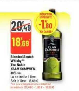 blended scotch whisky the noble clan campbell