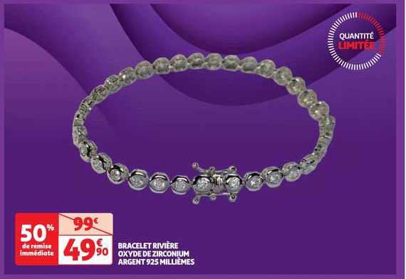 bracelet rivière oxyde de zirconium argent 925 millièmes