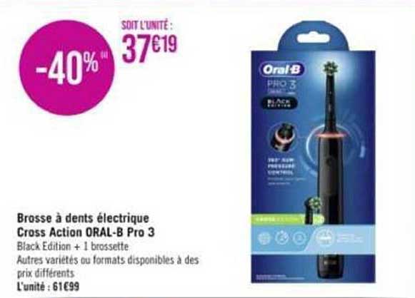 brosse à dents électrique cross action oral-b pro 3