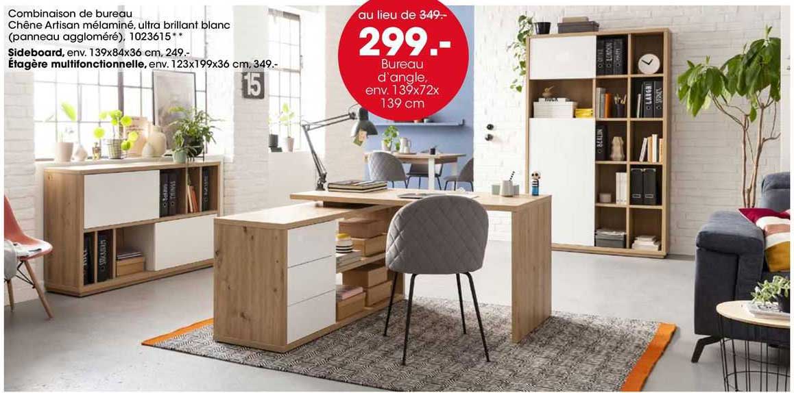 bureau d'angle env 139 x 72 x 139 cm