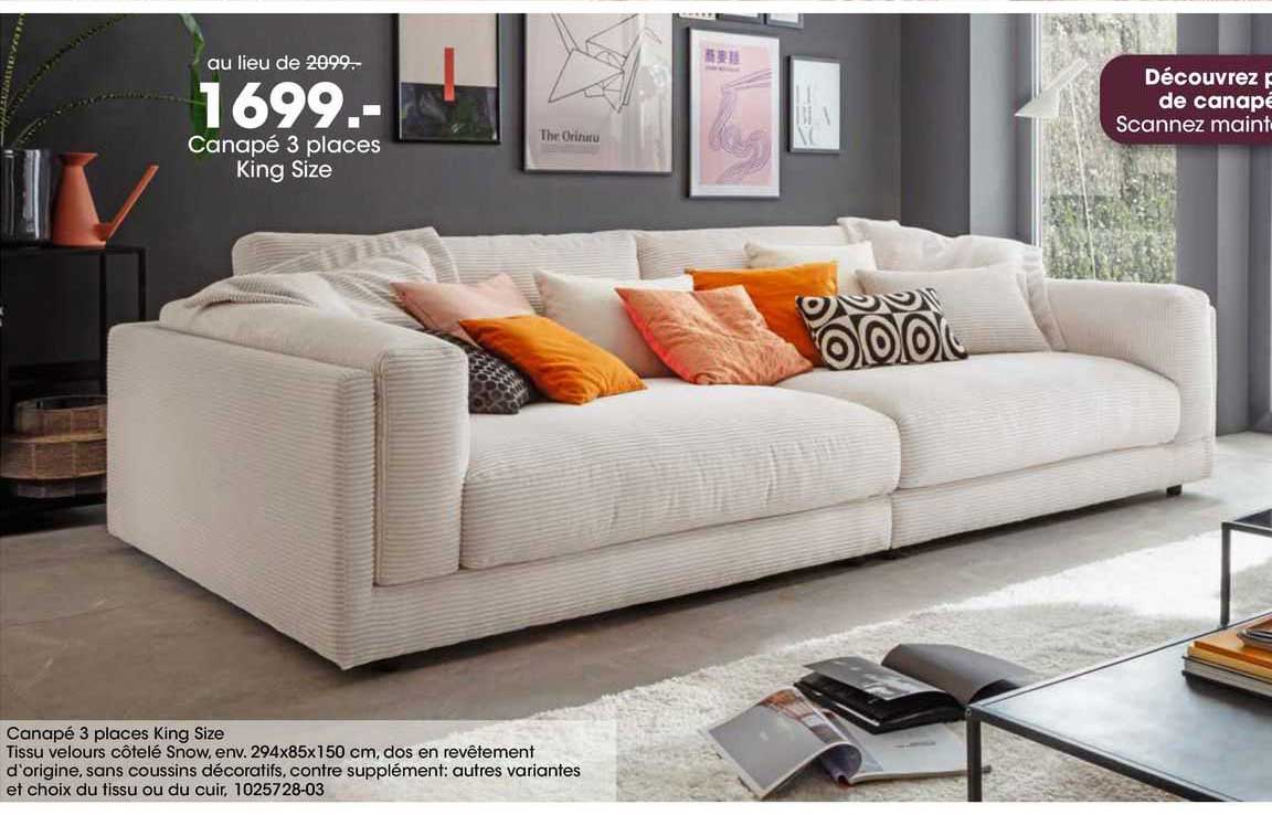 canapé 3 places king size