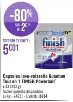 capsules lave-vaisselle quantum tout en 1 finish powerball