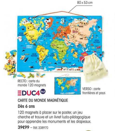 carte du monde magnétique educ4 bul