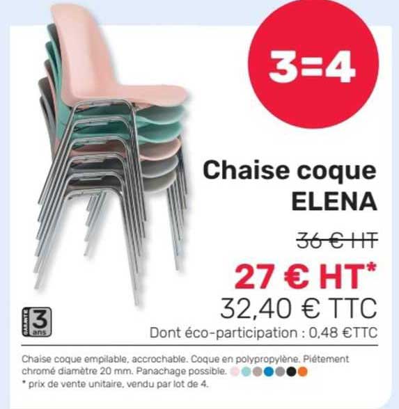 chaise coque elena