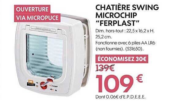 chatière swing microchip "ferplast"