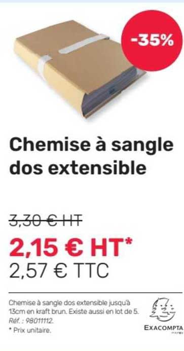 Chemise à Sangle Dos Extensible Exacompta