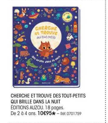 cherche et trouve des tout-petits qui brille dans la nuit éditions auzou