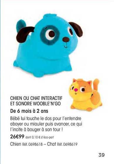 Chien Ou Chat Interactif Et Sonore Wooble'n'go