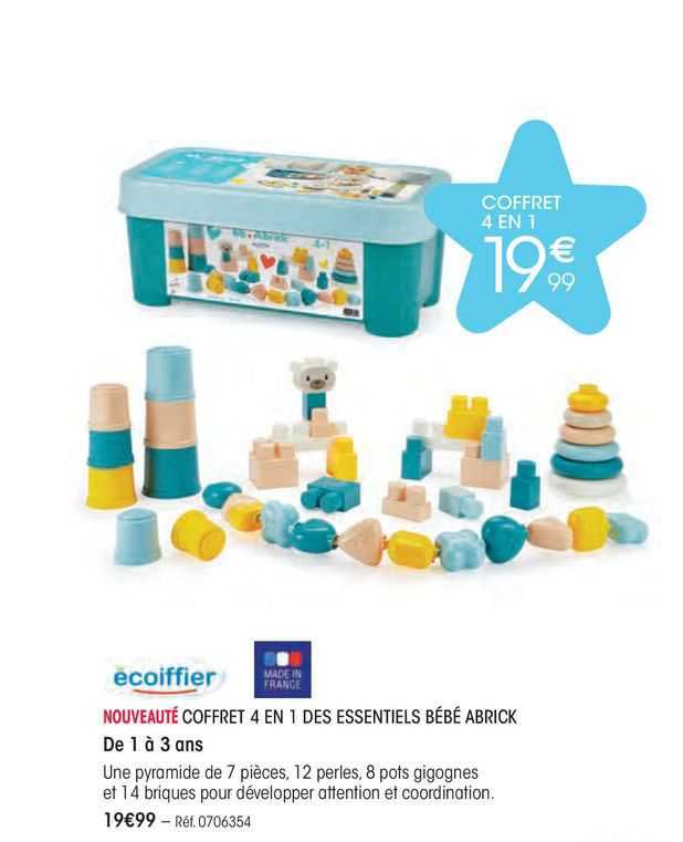 coffret 4 en 1 des essentiels bébé abrick écoiffier