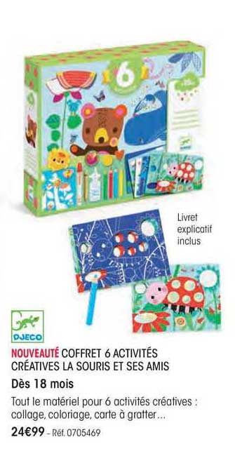 coffret 6 activités créatives la souris et ses amis djeco