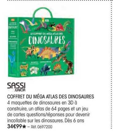 coffret du méga atlas des dinosaures sassi junior