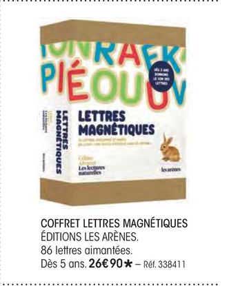 coffret lettres magnétiques éditions les arènes