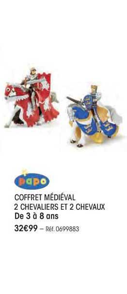 coffret medieval 2 chevaliers et 2 chevaux