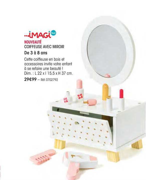 coiffeuse avec miroir imagi bul