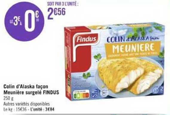 colin d'alaska façon meunière surgelé findus
