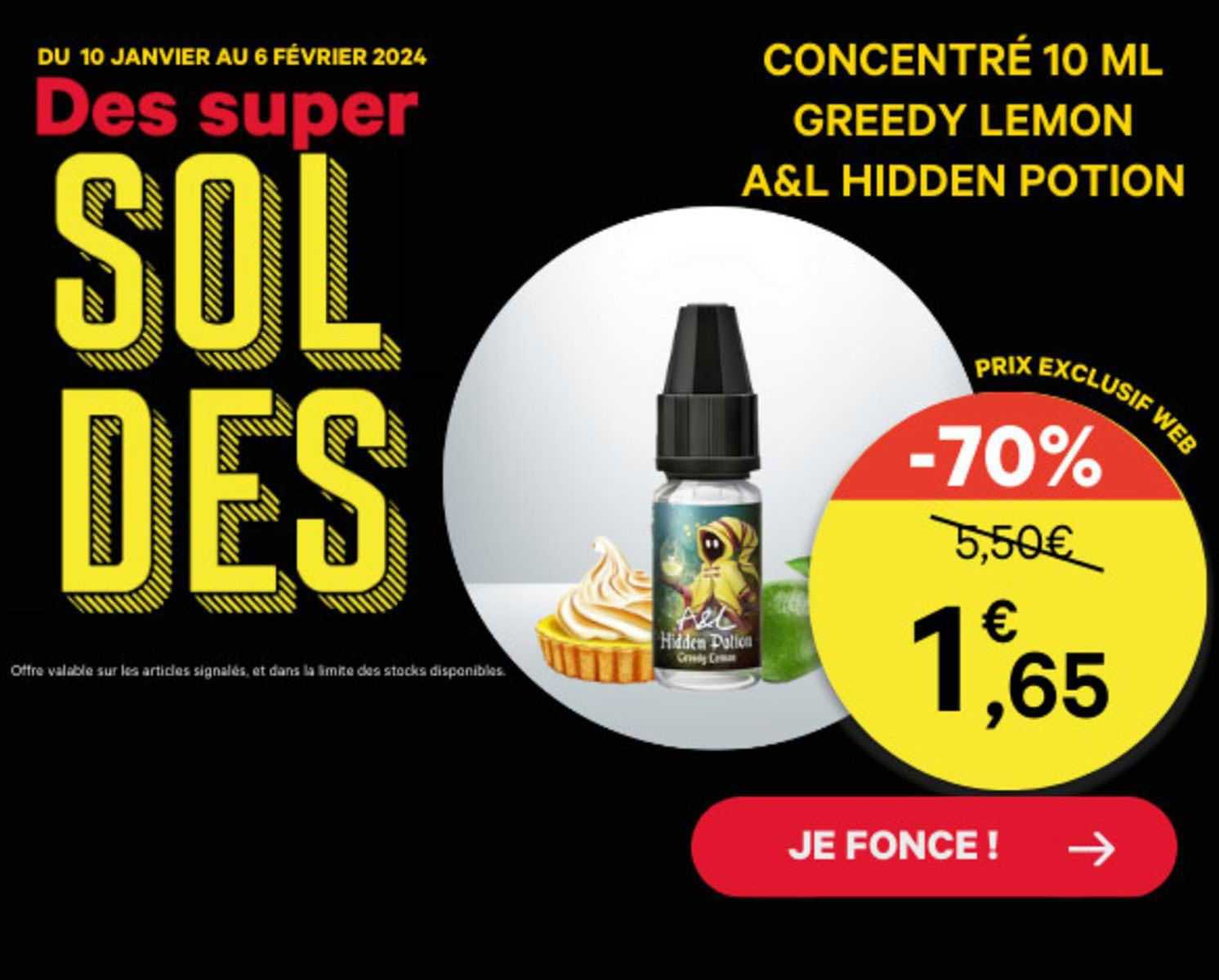 concentré 10 ml greedy lemon a&l hidden potion