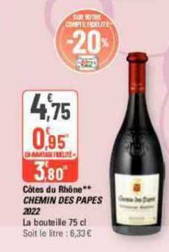 côtes du rhône chemin des papes 2022