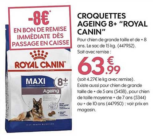 croquettes ageign 8+ "royal canin"