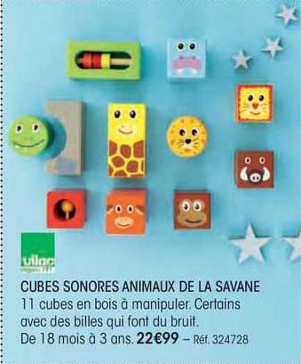 cubes sonores animaux de la savane
