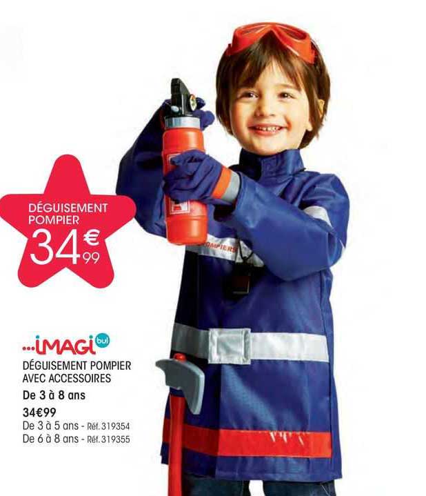 déguisement pompier avec accessoires imagi bul