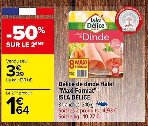 délice de dinde halal "maxi format" isla délice