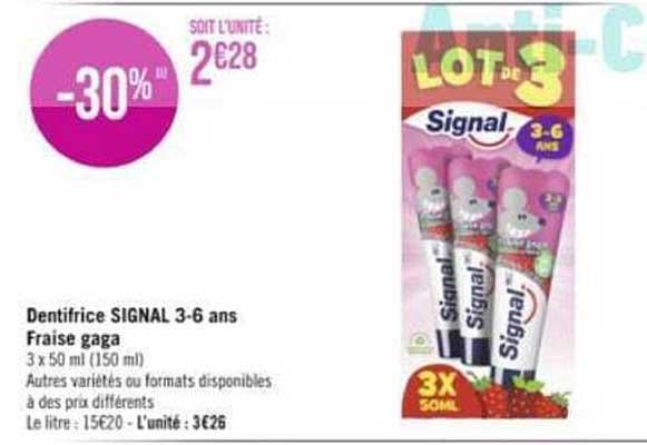 dentifrice signal 3-6 ans fraise gaga