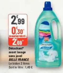 détachant avant lavage sans javel belle france