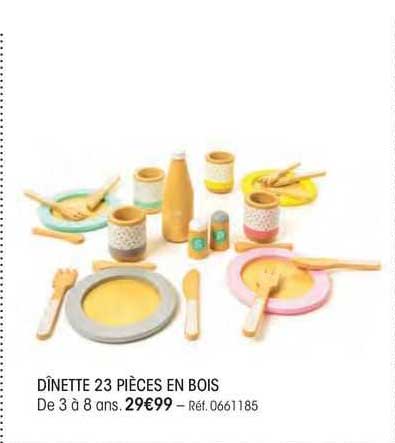 dînette 23 pièces en bois