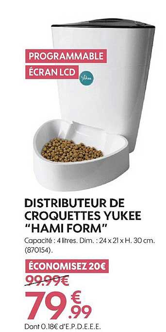 distributeur de croquettes yukee "hami form"