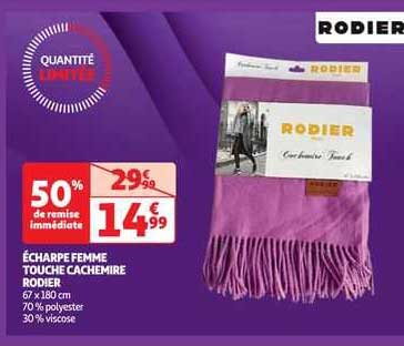 écharpe femme touche cachemire rodier