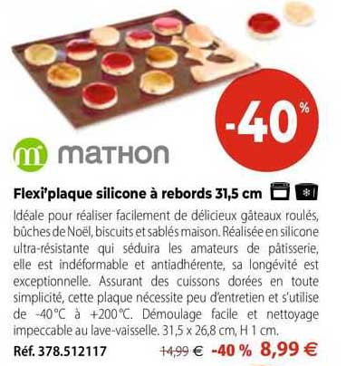 flexi'plaque silicone à rebords 31,5 cm mathon