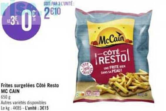 frites surgelées côté resto mc cain