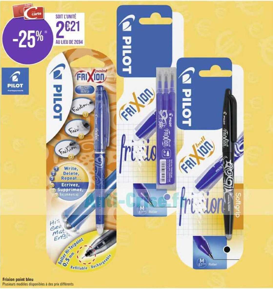 frixion point bleu pilot