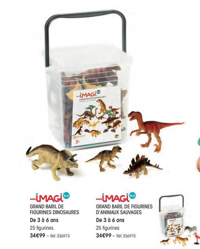 grand baril de  figurines dinosaures imagi bul, grand baril de figurines d'animaux sauvages imagi bul