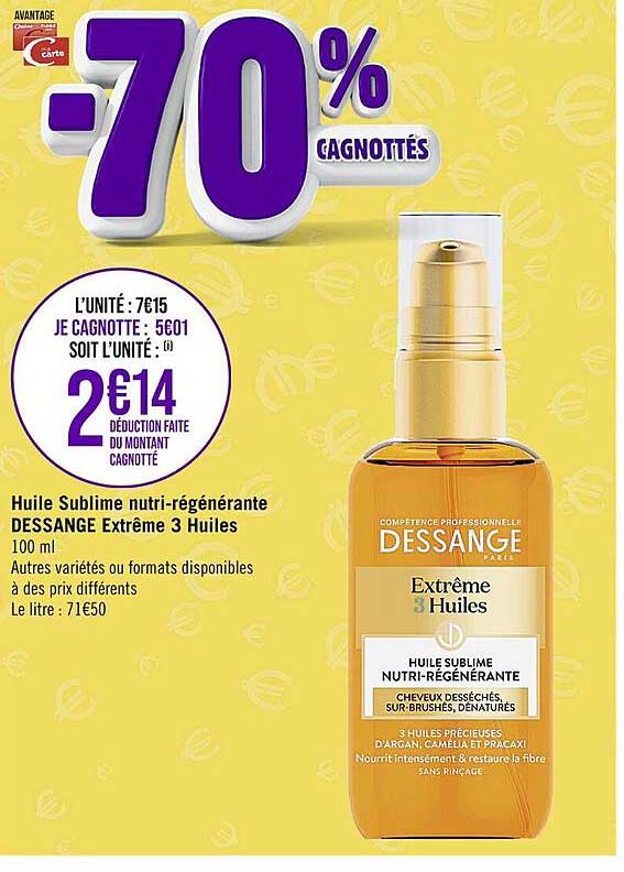 huile sublime nutri-régérérante dessange extrême 3 huiles