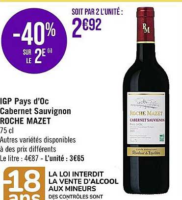 igp pays d'oc cabernet sauvignon roche mazet