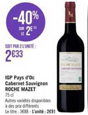 igp pays d'oc cabernet sauvignon roche mazet