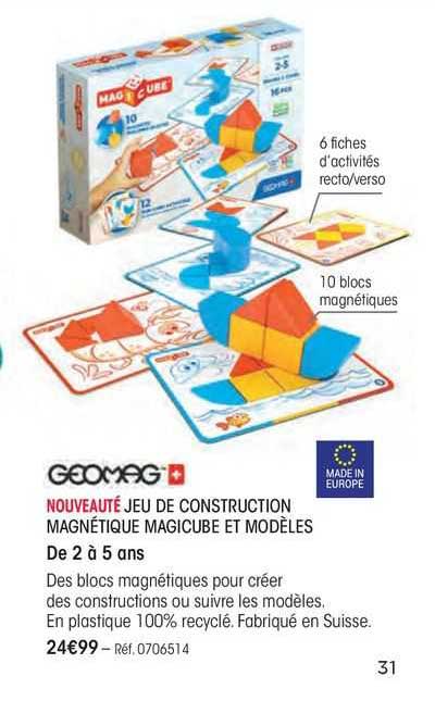 jeu de construction magnétique magicube et modèles geomag