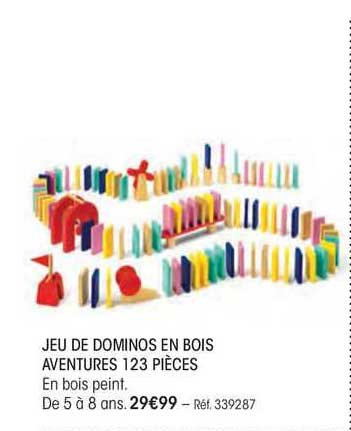 Jeu De Dominos En Bois Aventures 123 Pieces