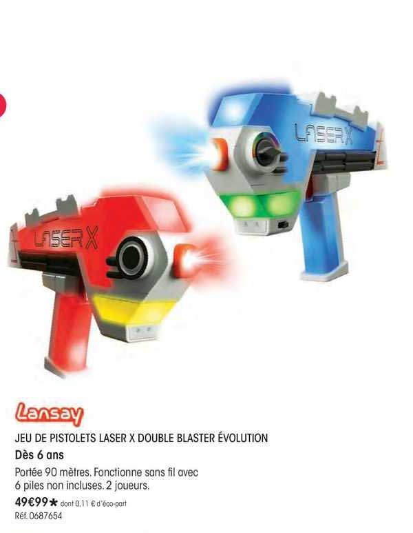 jeu de pistolets laser x double blaster évolution lansay