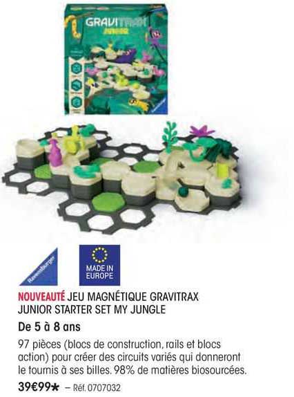 jeu magnétique gravitrax junior starter set my jungle ravensburger