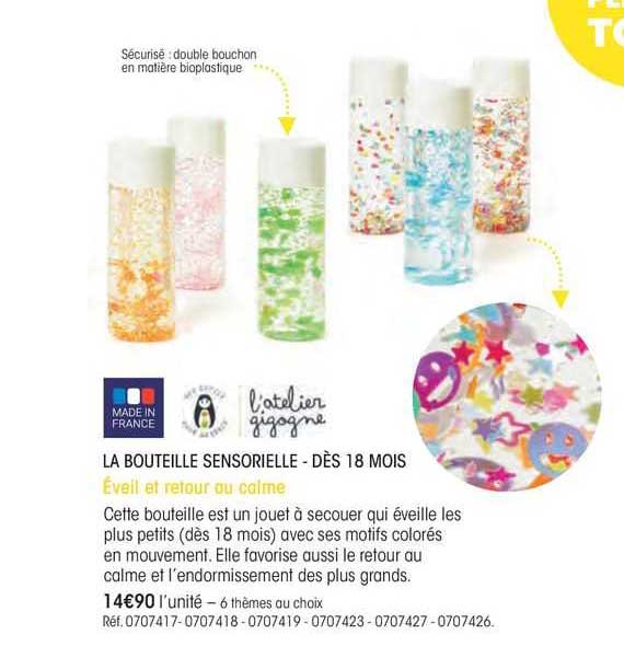 la bouteille sensorielle - dès 18 mois l'atelier gigogne