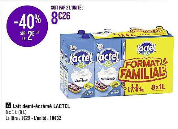 lait demi-écrémé lactel