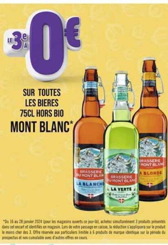 les bières 75 cl hors bio mont blanc