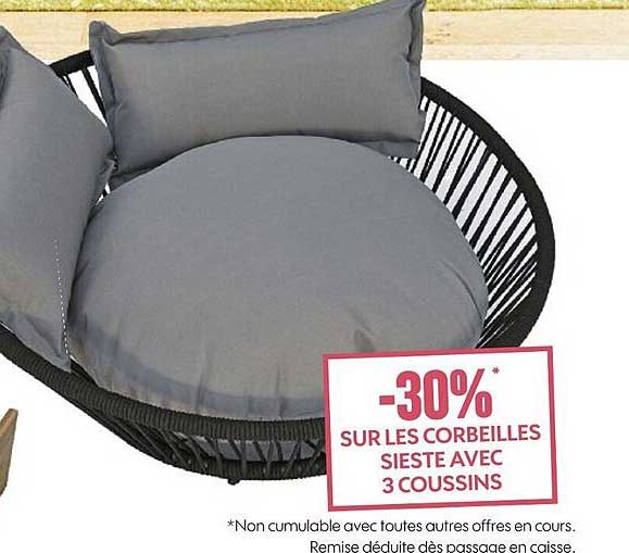 les corbeilles siestes avec 3 coussins